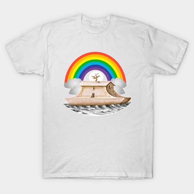 Rainbow Flood Noah's Ark T-Shirt by Marccelus